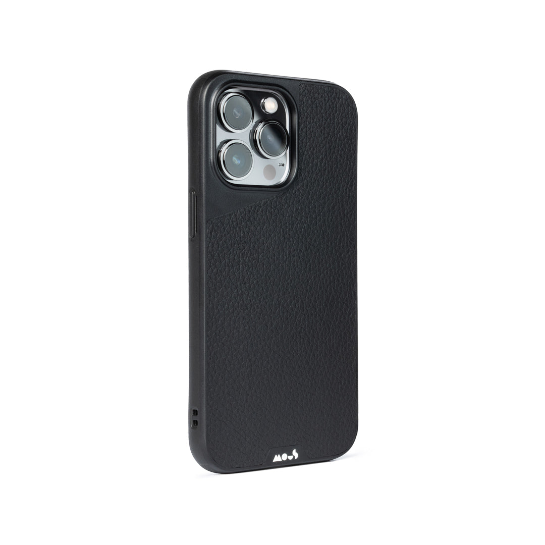 Black Leather Protective Phone Case - Limitless