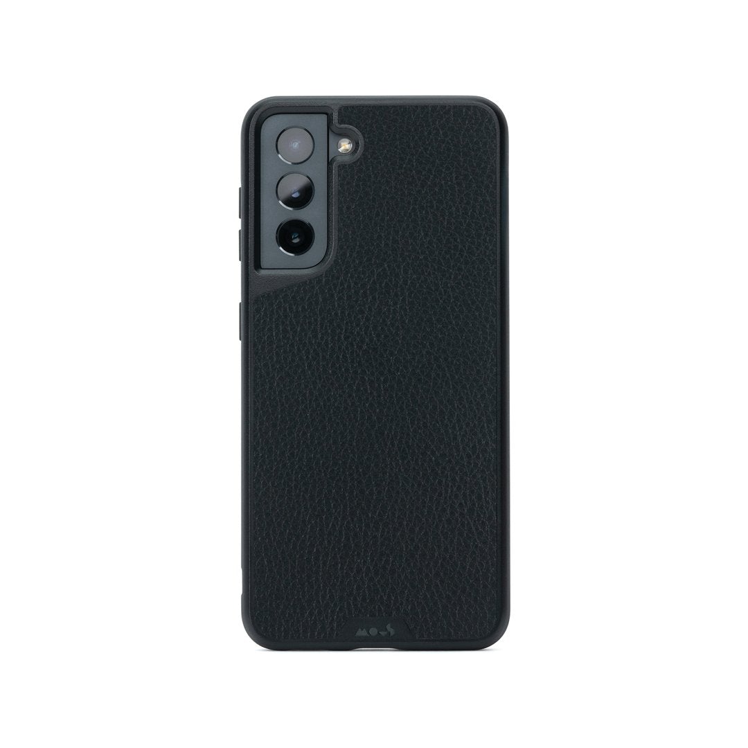 Black Leather Protective Phone Case - Limitless