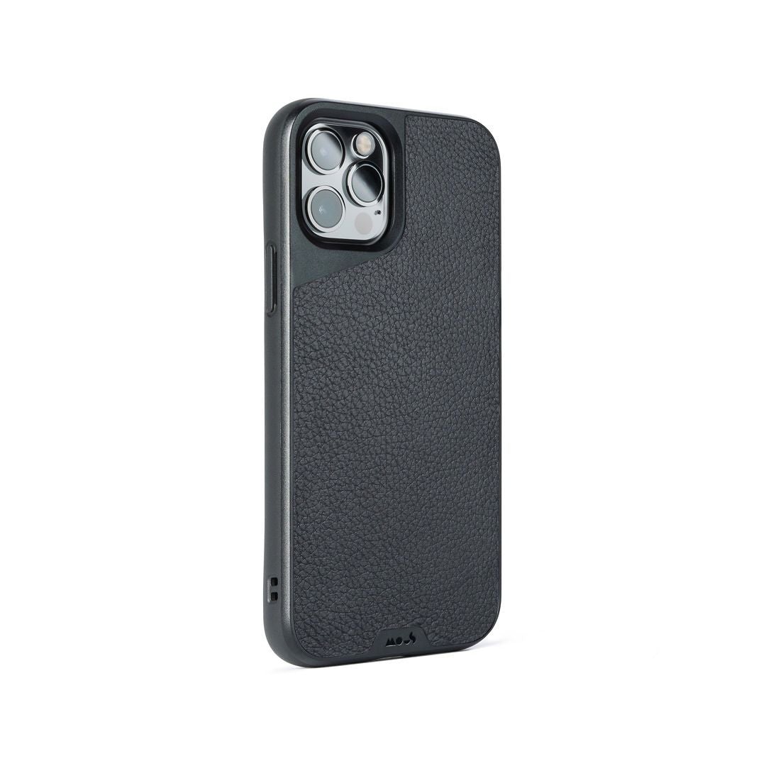 Black Leather Protective Phone Case - Limitless
