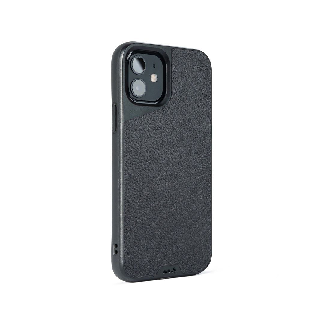 Black Leather Protective Phone Case - Limitless
