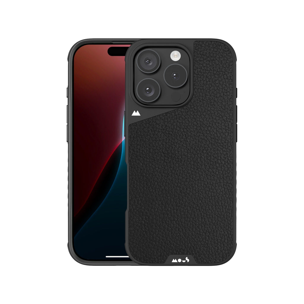 Black Leather Protective Phone Case - Limitless