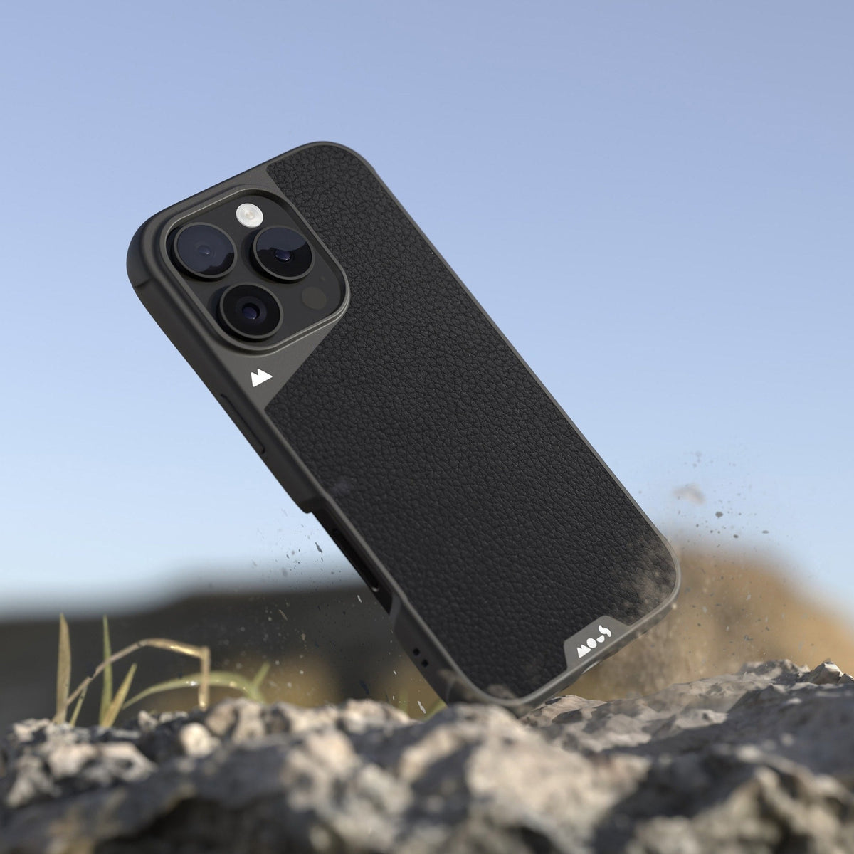 Black Leather Protective Phone Case - Limitless