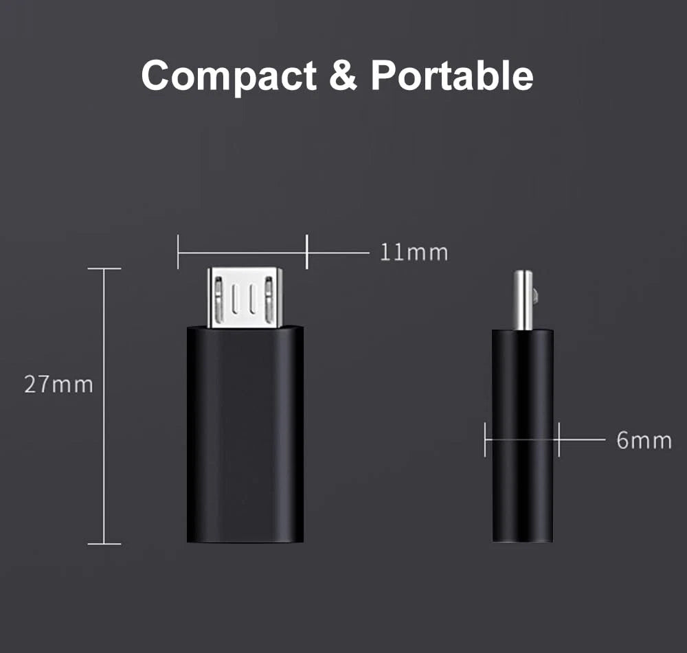 200x Type C Female to Micro USB Male Port Converter Charge Data Sync Adapter Lot