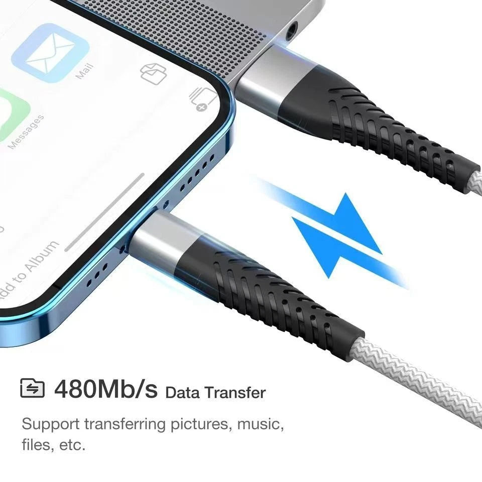 Braided Fast Charger Cable Heavy Duty USB lot Cord Fit iPhone 14 13 12 11 X XR 8