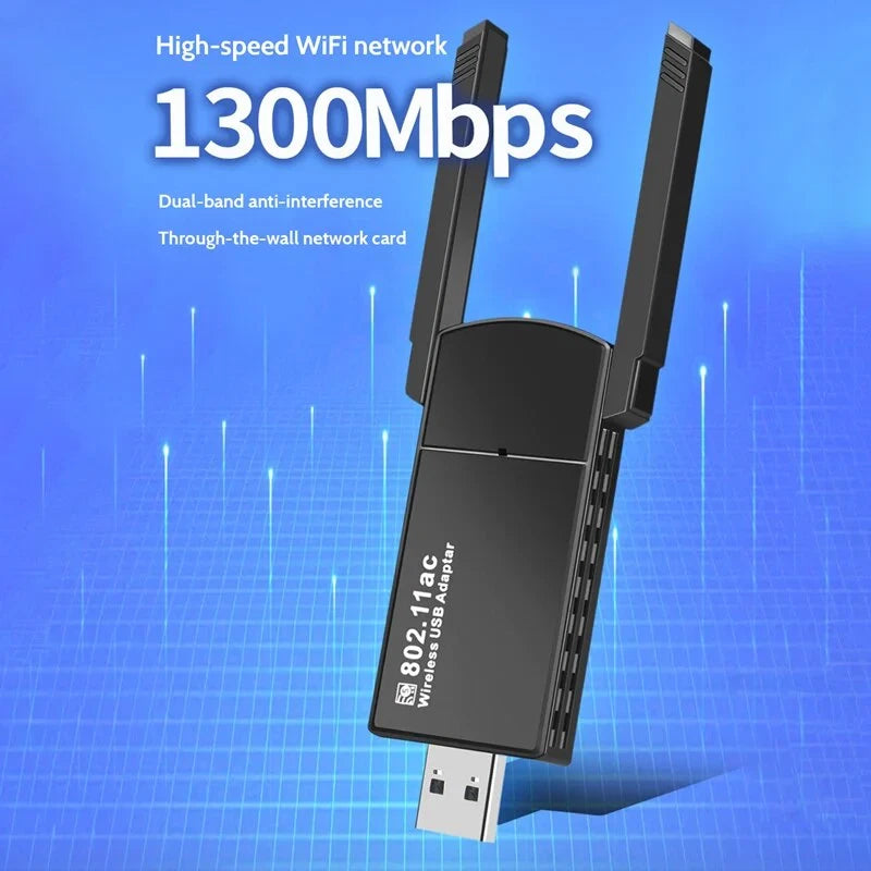 USB 3.0 Wireless WIFI Adapter 1300Mbps Long Range Dongle Dual Band Network lot