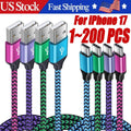 Braided USB to Type-C Fast Charging Data SYNC Charger Cable Cord 3/6/10FT LOT