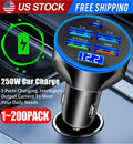 4 USB Port Super Fast Car Charger Adapter for iPhone Samsung Android Phone LOT