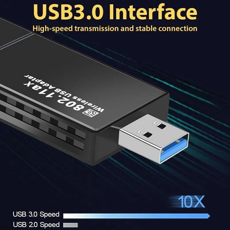 USB 3.0 Wireless WIFI Adapter 1300Mbps Long Range Dongle Dual Band Network lot