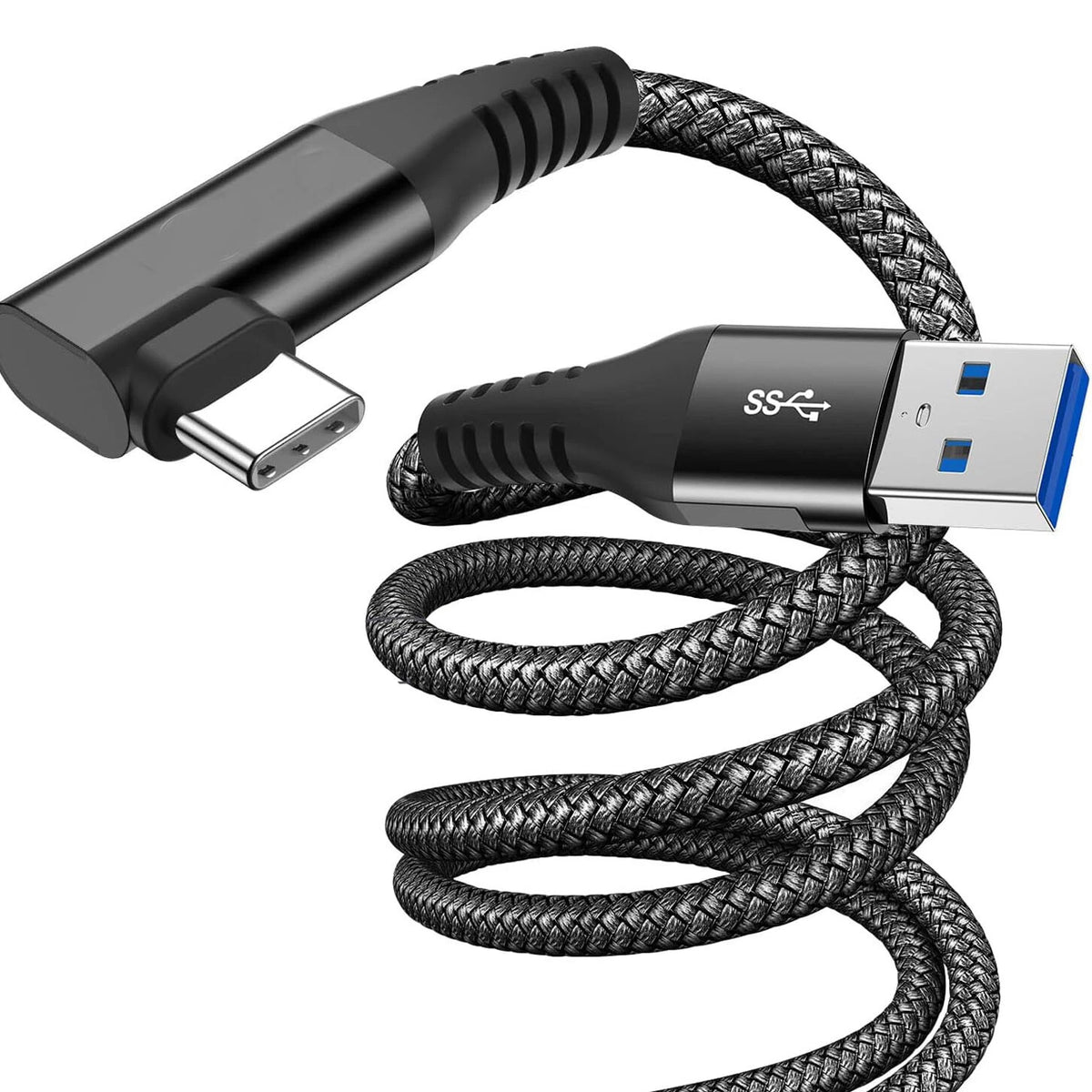 90 Degree Fast Charge USB-A to C Cable Type C Charger Cord L Quick Charging LOT