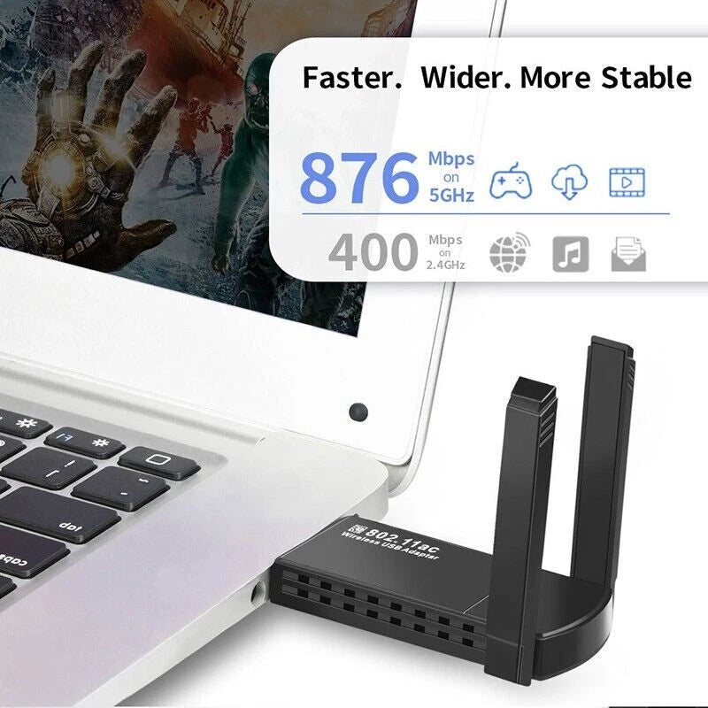 USB 3.0 Wireless WIFI Adapter 1300Mbps Long Range Dongle Dual Band Network lot
