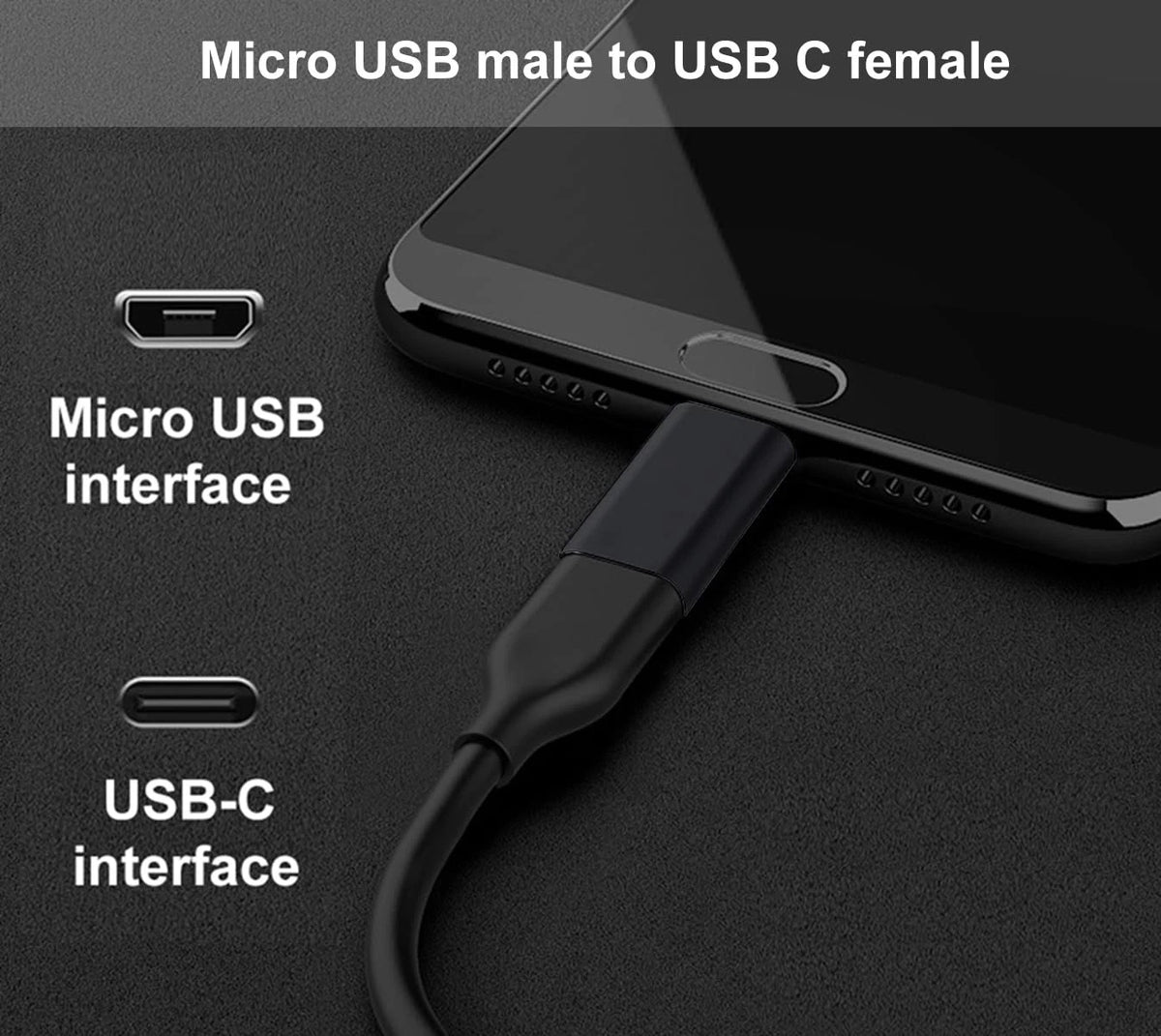 200x Type C Female to Micro USB Male Port Converter Charge Data Sync Adapter Lot
