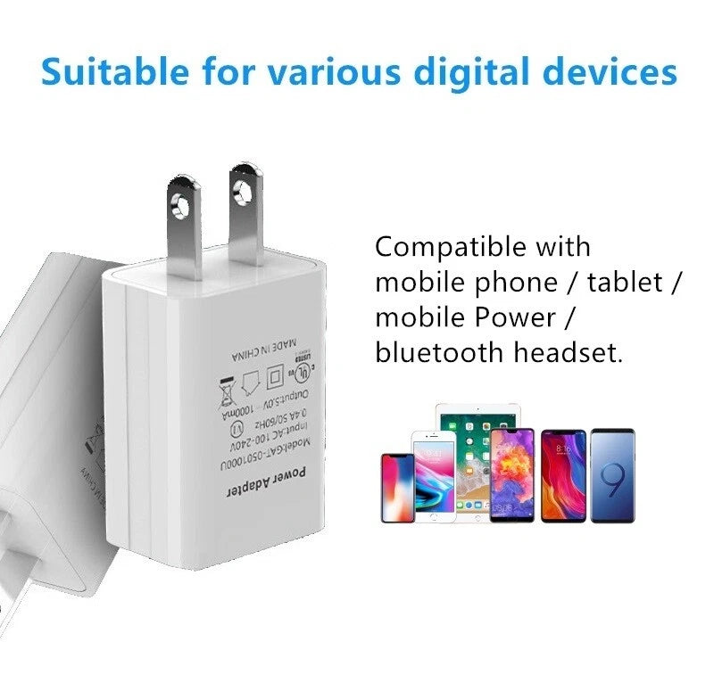 Universal 5V 1A US Plug USB AC Wall Charger Power Adapter For Smart Phone Lot