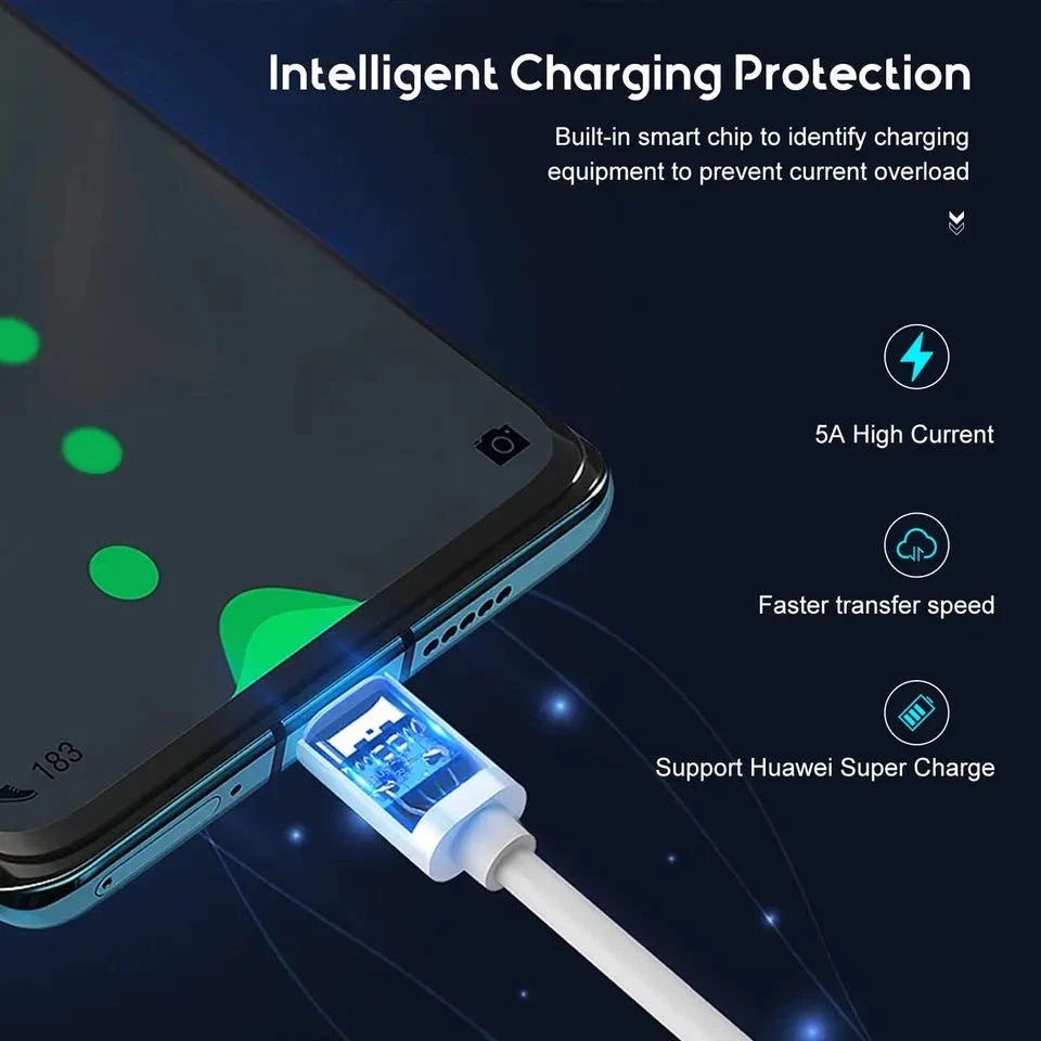 USB Type C Data Cable 5A Fast Charging USB-A to USB-C Charger lot Cord For Phone