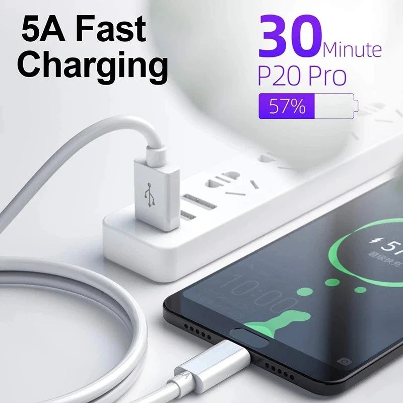 USB Type C Data Cable 5A Fast Charging USB-A to USB-C Charger lot Cord For Phone