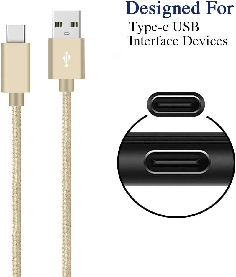 Braided USB to Type-C Fast Charging Data SYNC Charger Cable Cord 3/6/10FT LOT