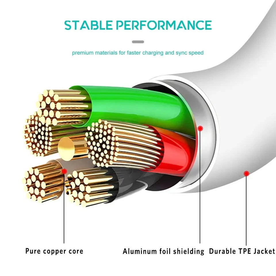 USB Type C Data Cable 5A Fast Charging USB-A to USB-C Charger lot Cord For Phone