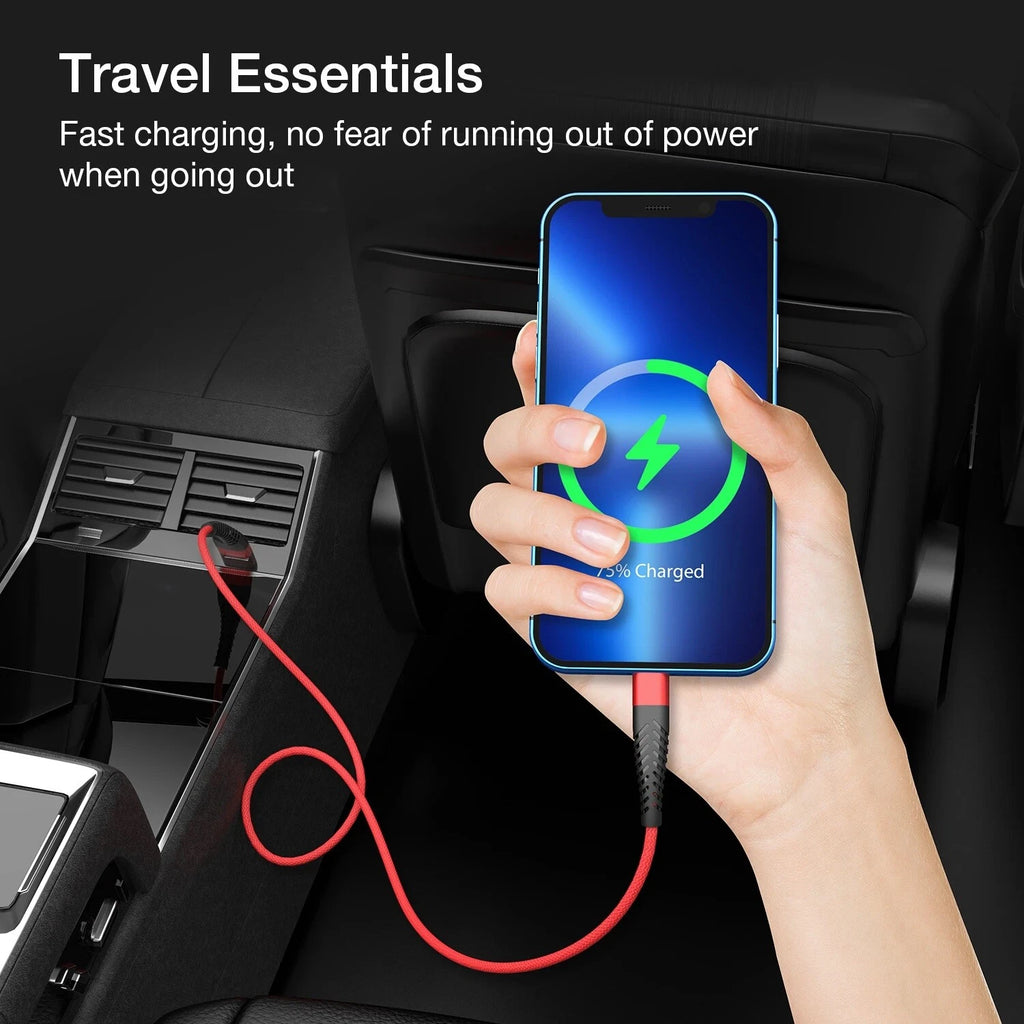 Braided Fast Charger Cable Heavy Duty USB lot Cord Fit iPhone 14 13 12 11 X XR 8