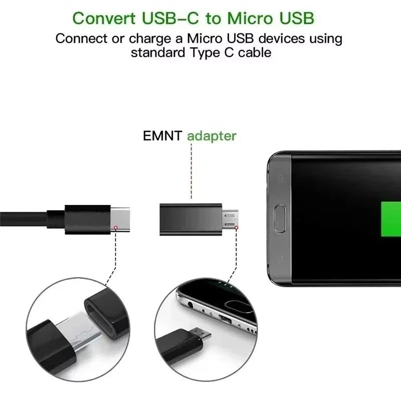 200x Type C Female to Micro USB Male Port Converter Charge Data Sync Adapter Lot