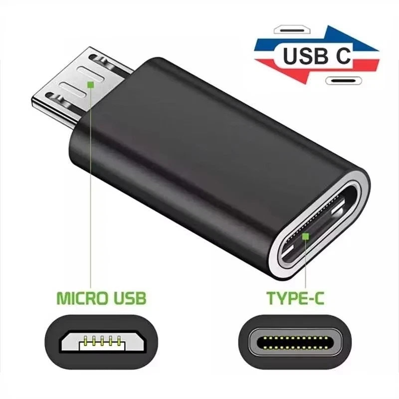 200x Type C Female to Micro USB Male Port Converter Charge Data Sync Adapter Lot